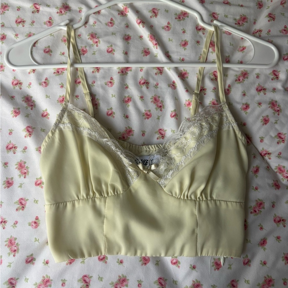 Yellow Cropped Tank Top